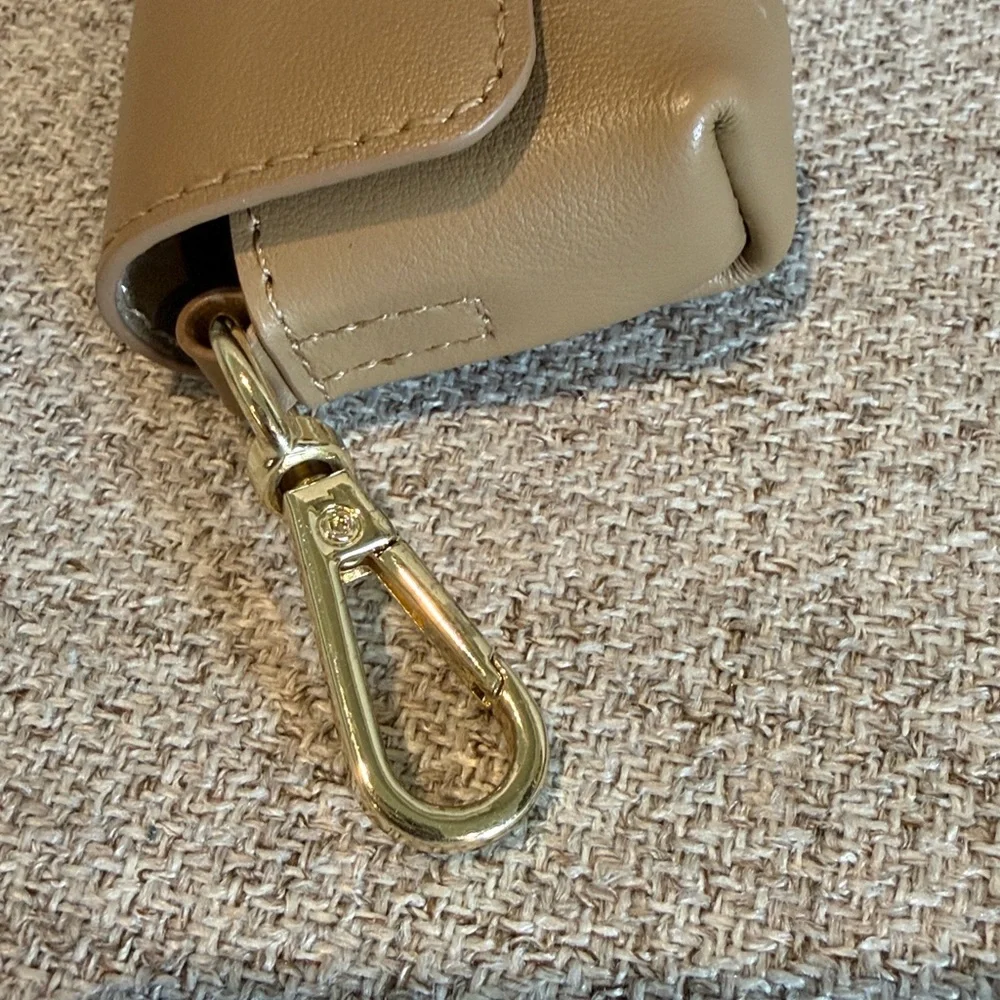 Bandolier Air Pods Clip-On Pouch Tan W Gold Hardware used